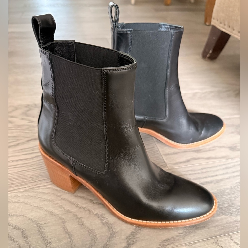 Jenni Kayne Frankie Leather Black Boots - Picture 3 of 7